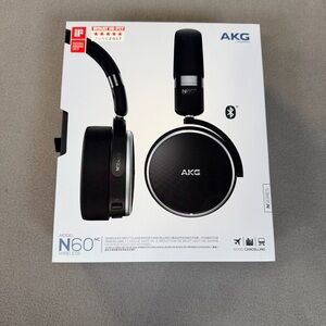 AKG N60NC N60 NC Bluetooth Wireless Headphones Noise Canceling- Black